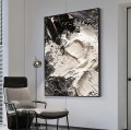 Schwarz Weiß abstrakt 09 von Palettenmesser Wandkunst Minimalismus